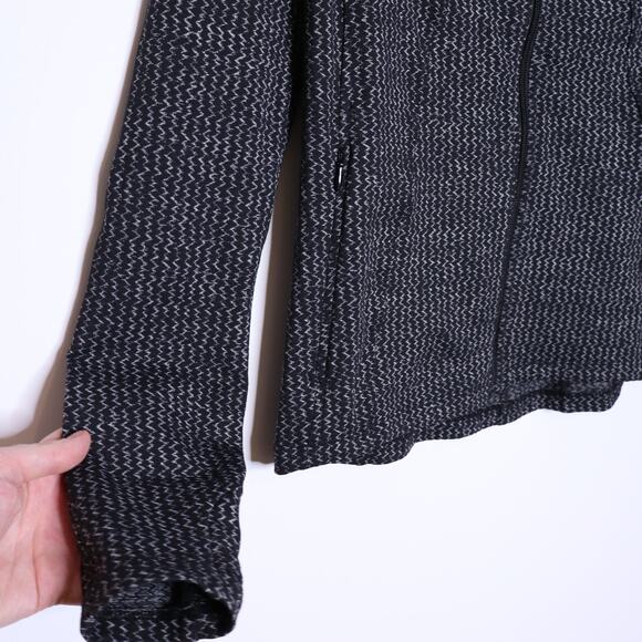 ATHLETA Heartbeat Hope Jacket Black Zigzag Full Zip Stretch Active Women's M - Picture 6 of 14